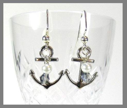 PINK LILY ~ Silver Plated Anchor Earrings ~ #91-2 ~ 4 Colorways