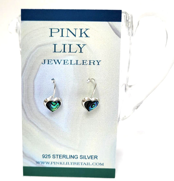 Sterling Silver Abalone Dangle Earrings 2-1-1189