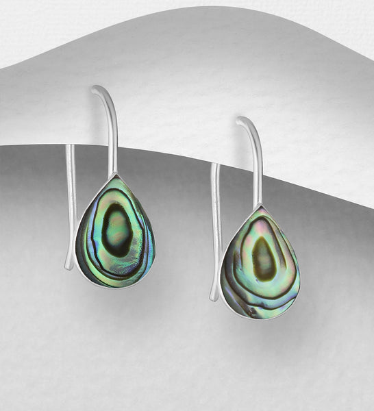 Sterling Silver Abalone  Dangle Earrings ~ 2-1-1212