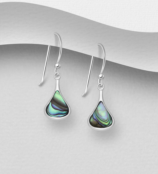 Sterling Silver Abalone  Dangle Earrings ~ 2-1-1213