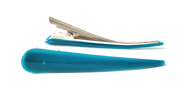 Pink Lily ~ "Honey" Large Pinch Clip ~ "Pearl" Collection ~ Turquoise/Blue