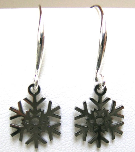 Pink Lily ~ Snowflake Drop Earrings #CHR11