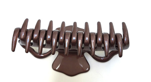 Pink Lily ~ "Willow" Jaw ~ Extra Large Espresso Brown ~ NEW!