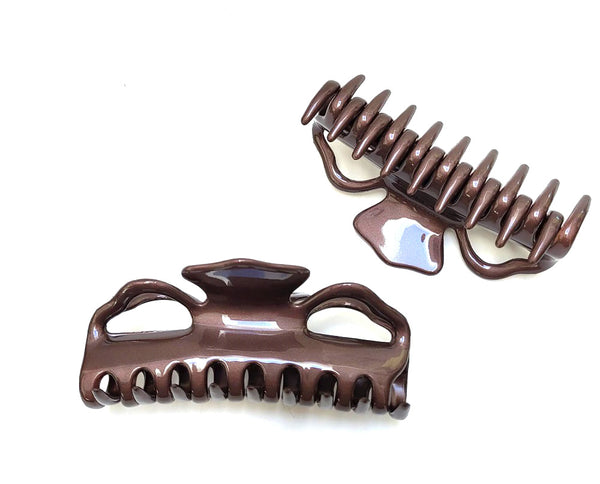 Pink Lily ~ "Willow" Jaw ~ Extra Large Espresso Brown ~ NEW!