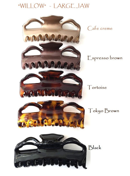 Pink Lily ~ "Willow" Jaw ~ Extra Large Espresso Brown ~ NEW!