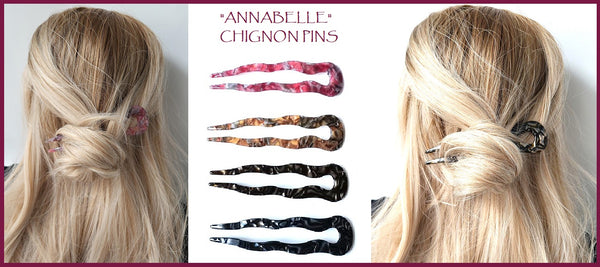 Pink Lily ~ "Annabelle"  Large Chignon Pin ~ Pink