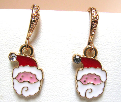 Pink Lily ~ Red & Green Santa Drop Earrings #CHR10