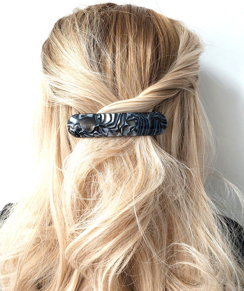 Pink Lily ~ "Lauren" Barrette ~ Grey Onyx
