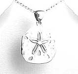 Sterling Silver Sand Dollar Pendant on 18 inch chain 5-1-100
