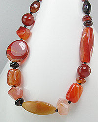 Sterling Silver Brown and Orange Stone Choker 5-1-313