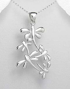 Sterling Silver Triple Dragonfly Pendant on 18 inch chain 5-1-489