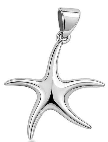 Sterling Silver Large Starfish on 18 inch chain ~ 5-1-645 NEW