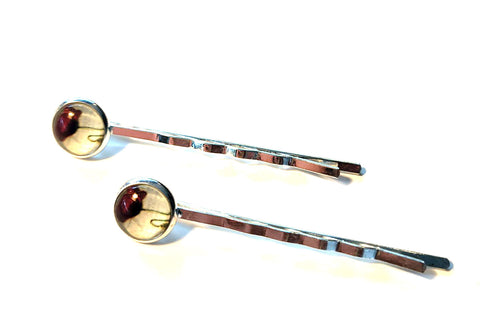 Pink Lily ~  Poppies ~ White & Red ~ Bobby Pin Set  ~ #87-5