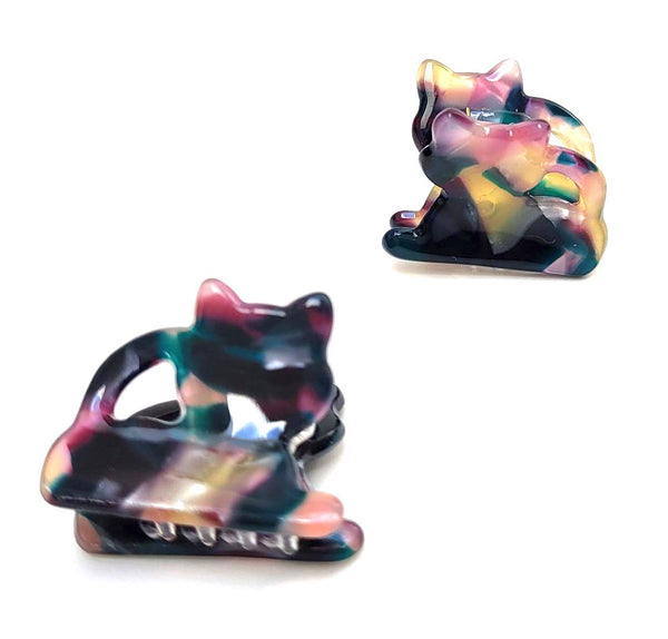 Pink Lily ~  "Puff" Cat Jaw ~ Plum/Pink/Purple