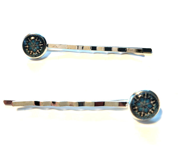 Pink Lily ~  Blue Bobby Pin Set  ~ #90-11