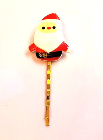 Pink Lily ~  Bobby Pin Santa Claus