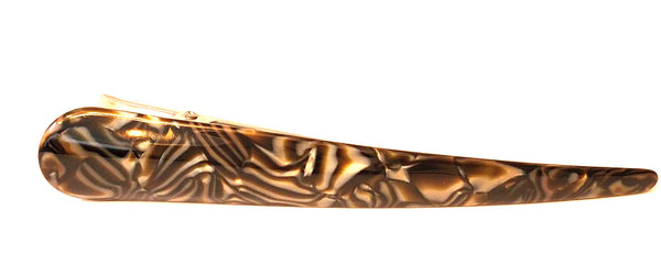 Pink Lily ~ "Harmony" Large Pinch Clip ~ "Sparkle Jewels" Collection ~ Brown Onyx