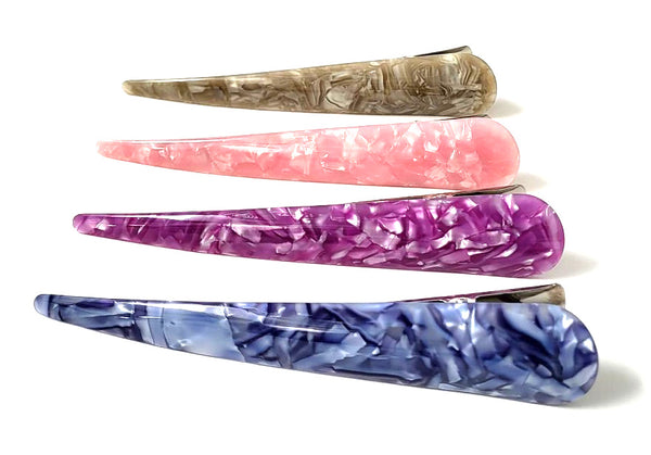 Pink Lily ~ "Harmony" Large Pinch Clip ~ "Sparkle Jewels" Collections ~ Purple/Navy