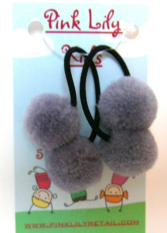 Pink Lily Kids ~ Pom Pom Elastics Kids #23 - 10 Gray