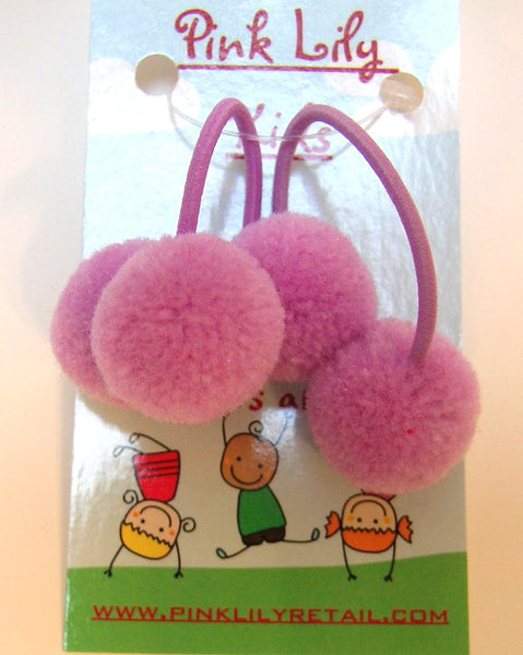 Pink Lily Kids ~ Pom Pom Elastics Kids #23 - 4 Lilac