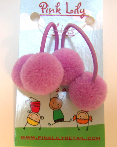 Pink Lily Kids ~ Pom Pom Elastics Kids #23 - 4 Lilac