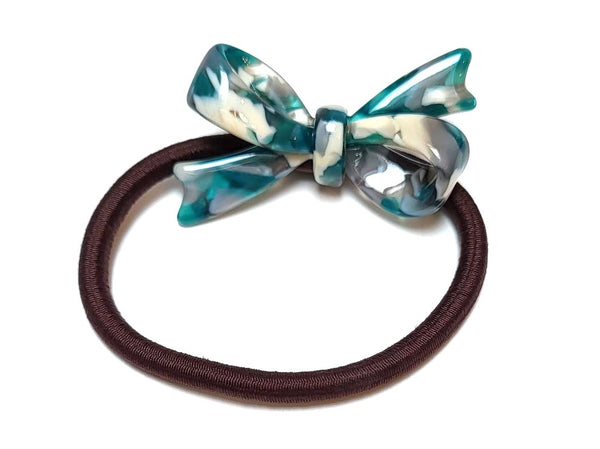 "Noelle-Bow" Elastic ~ White/Green/Gray ~  #1 SALE