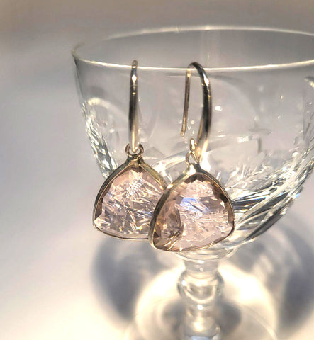 Pink Lily ~ Czech Glass Drop Earrings #86-3 Pink