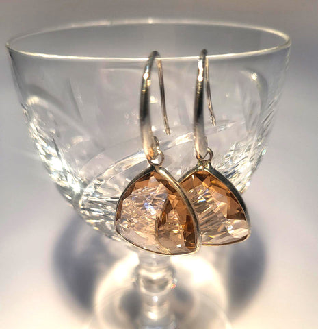 Pink Lily ~ Czech Glass Drop Earrings #86-4 Coral