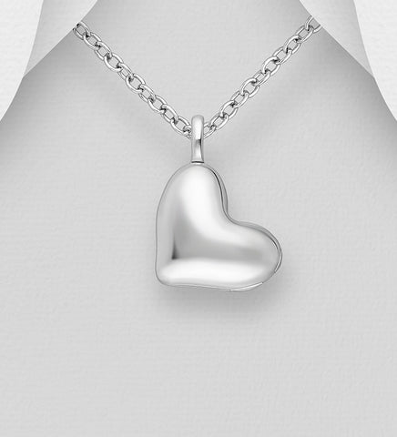 Sterling Silver Heart "Locket" Pendant on 18 inch chain 5-1-644 NEW
