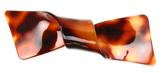 "Chantal" Twisted Bow Barrette ~ Handmade in France ~ Tortoise