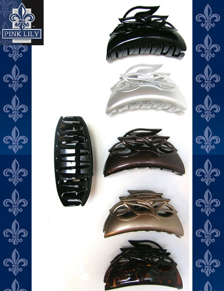 "Celeste" Large  Jaw ~ Made in France ~ Cafe Creme