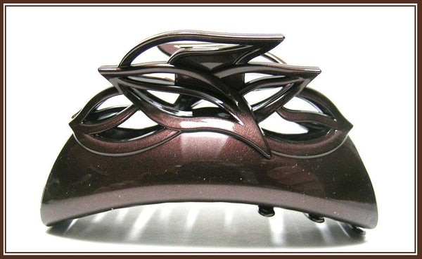 "Celeste" Large  Jaw ~ Made in France ~ Espresso Brown