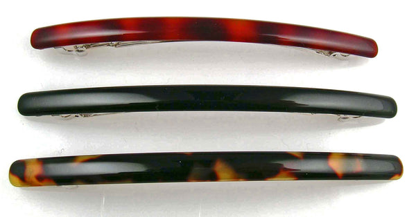 "Genevieve" Classic Slim Barrette ~ Handmade in France ~ Tortoise SALE