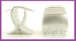 "Paige"  Small Jaw ~ Made in France ~ Moonstone White