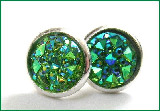 Pink Lily ~ Druzy Stud Earrings ~ 6 Colorways #78 SALE