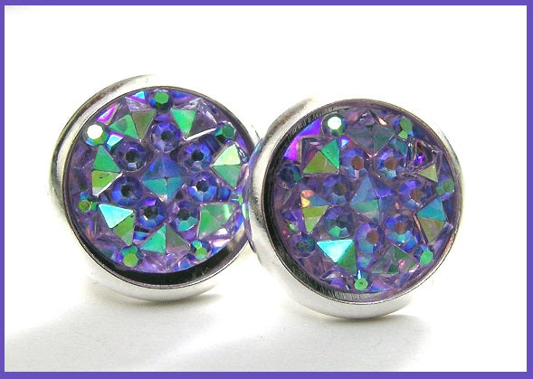 Pink Lily ~ Druzy Stud Earrings ~ 6 Colorways #78 SALE