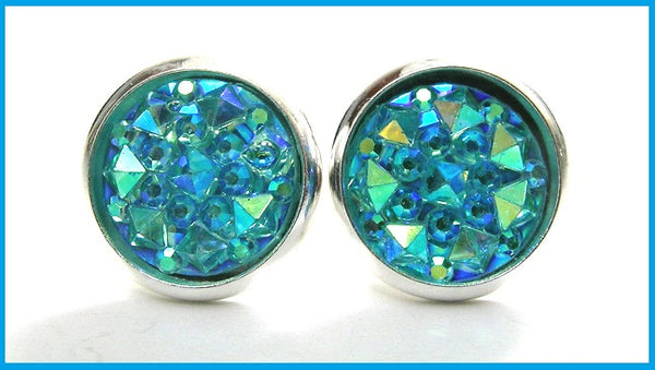 Pink Lily ~ Druzy Stud Earrings ~ 6 Colorways #78 SALE