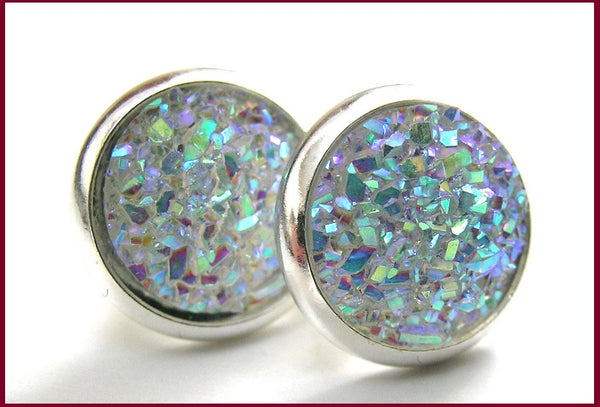 Pink Lily ~ Druzy Stud Earrings ~ 6 Colorways #78 SALE