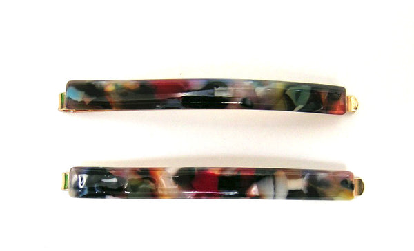 Pink Lily ~ "Virginie" Bobby Pin Slide Set ~  Magenta & Black #12