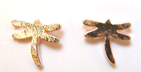 Pink Lily ~ Matte Rose Plated Gold "Dragonfly" Stud Earrings #57