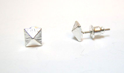 Pink Lily ~ Matte Square Stud Earrings #6