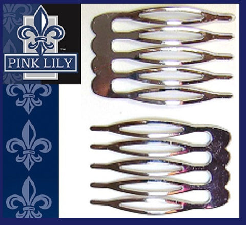 Pink Lily ~  Metal Comb ~ #1 Sold as a Set