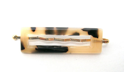 Pink Lily ~"Olivia" Ivory Tokyo Rectangle Bobby Pin Slide ~ #4