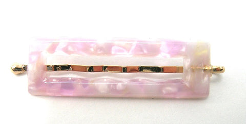 Pink Lily ~"Olivia" White Rectangle Bobby Pin Slide ~ #5