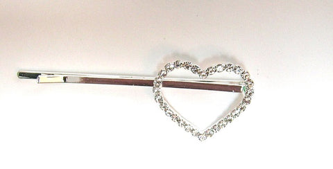 Pink Lily ~  Bobby Pin Crystal Heart ~ #9