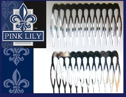 Pink Lily ~  Metal Combs ~ #2 Sold as a Set