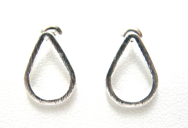 Pink Lily ~ Matte Open Pear Stud Earrings #23