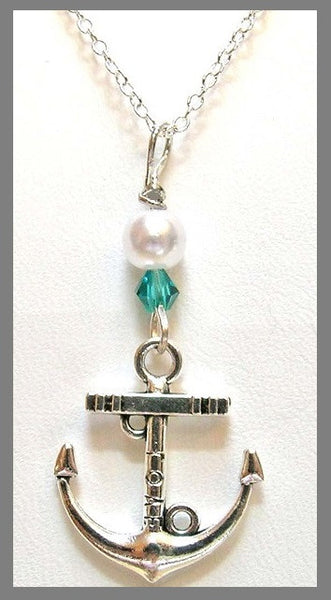 PINK LILY ~ "LOVE" Anchor on 18 inch chain ~ 2 colorways