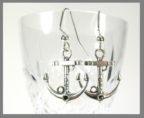 PINK LILY ~ "LOVE" Anchor Earrings ~ #91-1