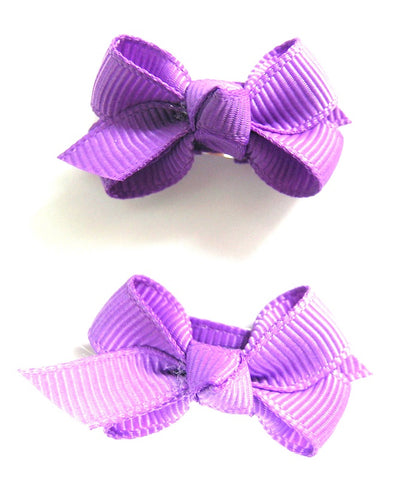 Pink Lily Kids ~ Pretty Pirple Bows ~ Sold as a Set #17